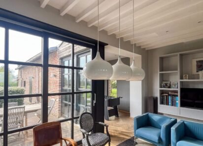 Renovated French House for Sale in Lille: Discover a Rare U-Farm Estate with Modern Comfort and Scenic Grounds in Quesnoy-sur-Deûle